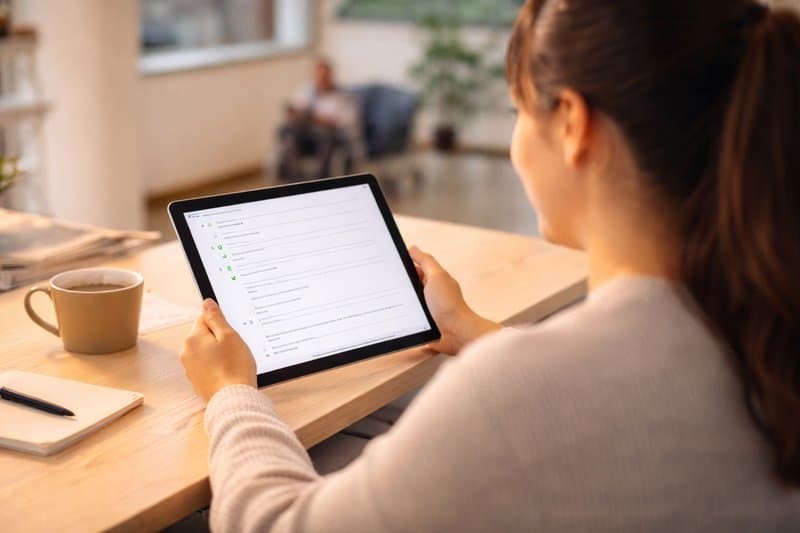 Medewerker controleert dossier